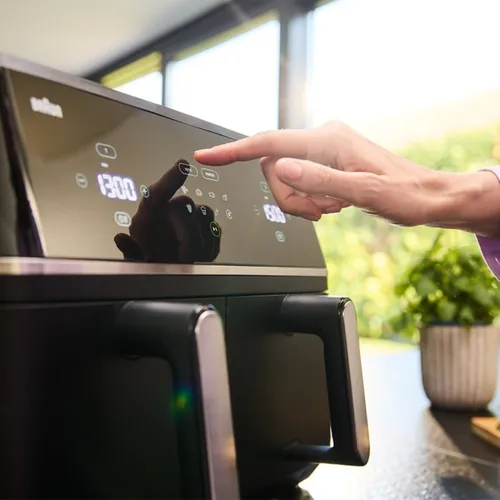 Air Fryer Frytkownica beztłuszczowa BRAUN TwinCook 5 TD5030I 10l z 8 automatycznymi programami, podwójnym koszem i okienkiem do obserwacji postępów gotowania