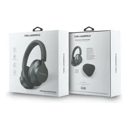 Słuchawki nauszne KARL LAGERFELD Saffiano Elongated Bluetooth ANC Szary