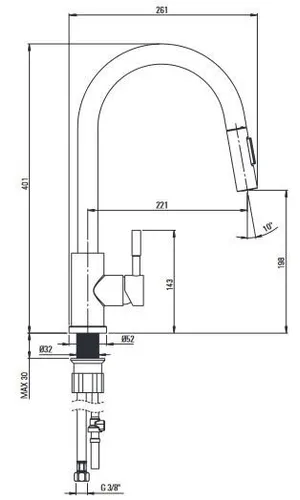 Bateria DEANTE Lima BBM F72M Stal szczotkowana