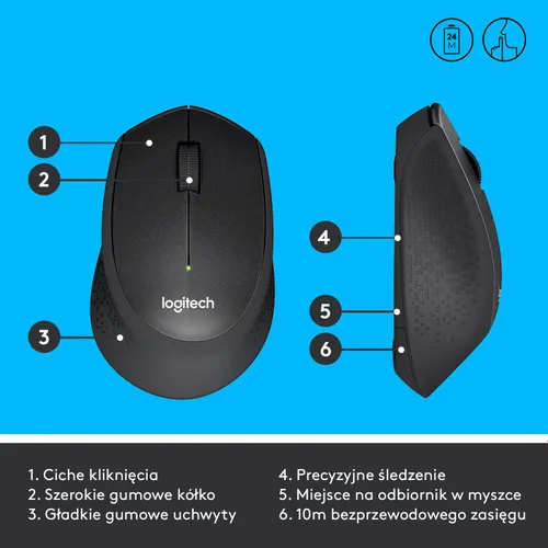 Myszka Logitech B330 Silent Plus - czarny