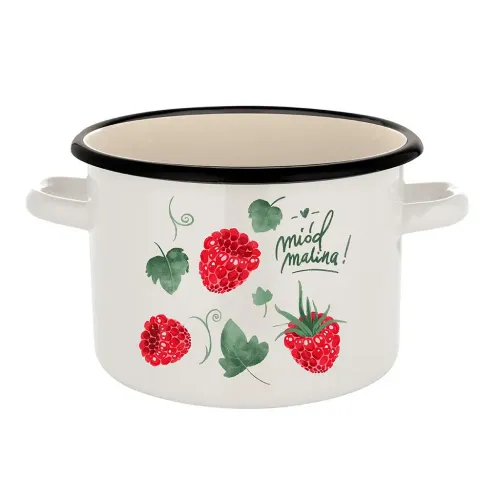Garnek emaliowany EMALIA POLSKA PLESZEW MALINA 4,5 l