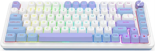 Klawiatura REDRAGON Ucal Max K673WBP RGB Hot Swap Manbo Switch Biało-fioletowo-niebieski