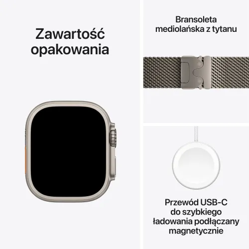 Apple Watch Ultra 2 GPS + Cellular Koperta z tytanu 49mm Bransoleta mediolańska z tytanu Rozmiar L