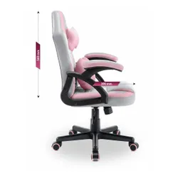 Fotel gamingowy HELL'S CHAIR HC- 1001 Kids Szaro-różowy