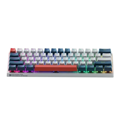 Klawiatura mechaniczna Machenike K500-B61 Gamingowa Przewodowa Red Switch Niebiesko-biała