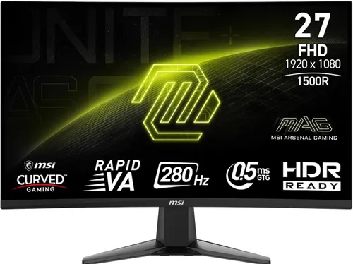 Monitor MSI Mag 276CXF 27" 1920x1080px VA 280Hz 0.5 ms [GTG] Curved