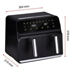 Air Fryer Frytkownica beztłuszczowa ALPINA 871125224012 8l z podwójnym koszem programator czasowy