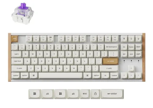 Klawiatura gamingowa Keychron K8H-Q1 75% Magnetic Wood White