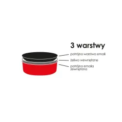 Garnek żeliwny / brytfanna z pokrywką emaliowana VERDELUXE 2,4 l