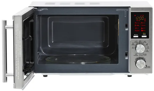 Kuchenka mikrofalowa GÖTZE & JENSEN MO401X 700W średnica 24.5 cm pojemność 20L Auto Defrost QuickStart Czarno-srebrny