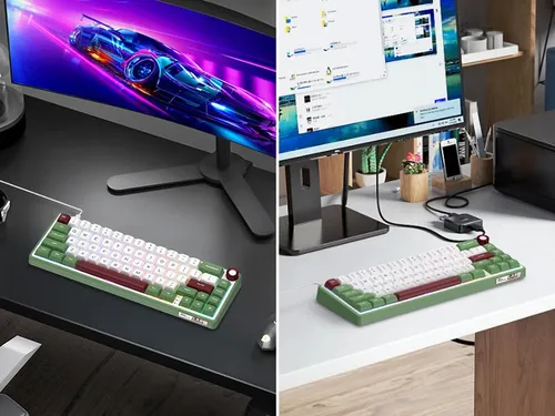 Klawiatura ROYAL KLUDGE R65 RGB Chartreuse Switch Zielono-biało-czerwony