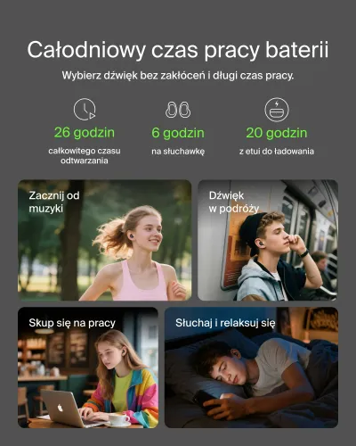 Słuchawki bezprzewodowe Belkin SoundForm Anywhere Douszne Bluetooth 5.4 Czarny