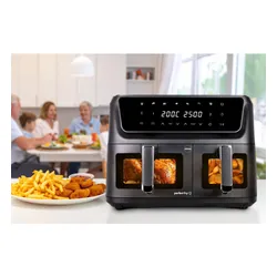 Air Fryer Frytkownica beztłuszczowa ELDOM FR220 Dualo 11l z podwójnym koszem i okienkiem do obserwacji postępów gotowania