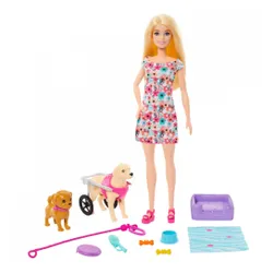 Кукла Mattel Barbie и собака в коляске