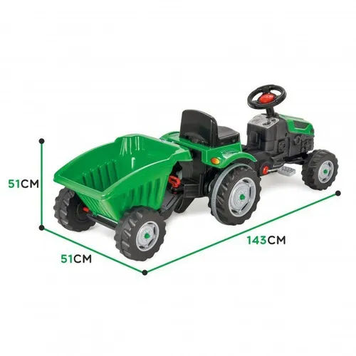 Woopie Traktor na Pedały Farmer GoTrac MAXI z Przyczepą Ciche Koła