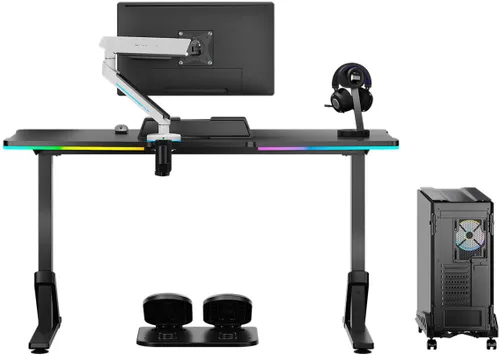 Biurko gamingowe ULTRADESK Iron RGB Czarny
