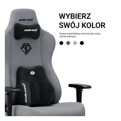Fotel Anda Seat Novis Plus XL Gamingowy do 150kg Tkanina Szary