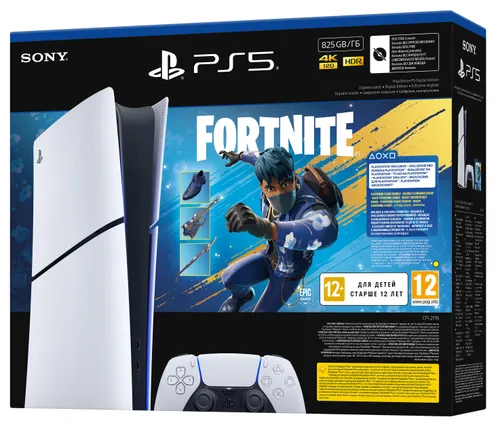 Konsola SONY PlayStation 5 Digital Slim Edition 825GB E-chassis + Fortnite Pakiet Rozkwitający Chaos