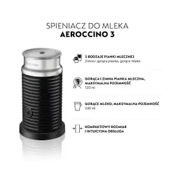 Spieniacz do mleka NESPRESSO Aeroccino 3 Czarny