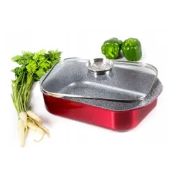 Brytfanna Metallic RED 6,5L +dozownik GARNEK na prezent kuchenny pokrywa