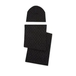 Calvin Klein GS Monogram eșarfă și pălărie Set + Beanie K50k511026 negru clasic Mono 01h