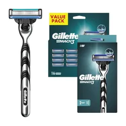 Golarka GILLETTE Mach3 Charcoal + Ostrza do golarki GILLETTE Mach3 (18 sztuk)