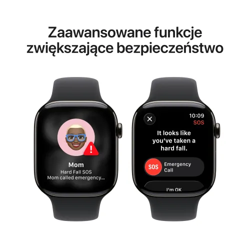 Apple Watch Series 11 GPS + Cellular 46mm Tytan Łupek Pasek sportowy Czarny S/M