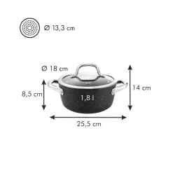 TESCOMA President Stone 1,8 l czarny - garnek aluminiowy z pokrywką