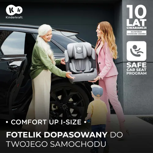 Fotelik samochodowy KINDERKRAFT Comfort Up I-Size Happy Shapes 76-150 cm (9-36 kg) Wielokolorowy