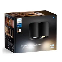 Oświetlenie punktowe Philips Hue White Ambiance Podwójne Pillar Czarny
