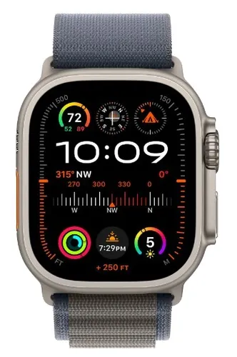 Apple Watch Ultra 2 GPS + сотовый 49 мм Титан + синий ремешок Alpine (S)