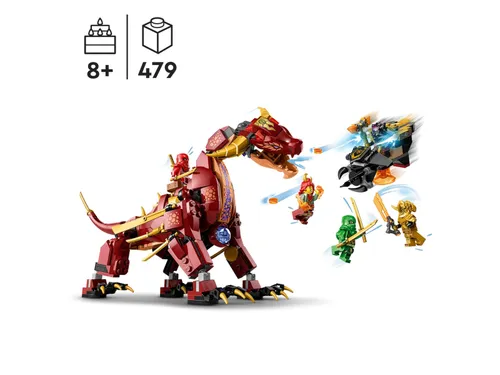 LEGO Ninjago 71793 lav ejderhası ateş dalgasına dönüşüyor