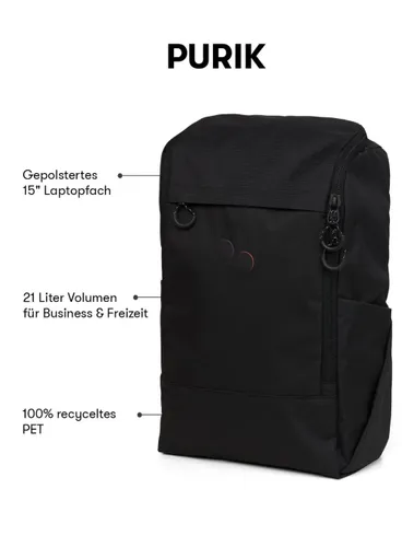 Pinqponq Purik Laptop Backpack - rooted black