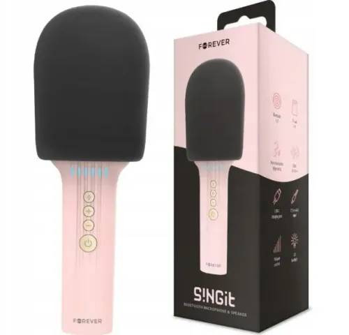 Mikrofon z głośnikiem Bluetooth Forever BMS-500 5W Różowy