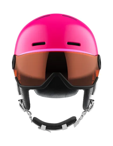 Kask narciarski dziecięcy SALOMON GROM VISOR pink z WBUDOWANA SZYBĄ - KAT. S2 - Rozmiar - M