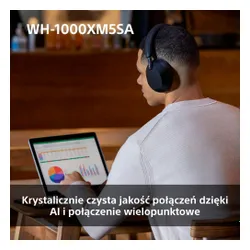 Słuchawki nauszne SONY WH-1000XM5SA ANC Czarny