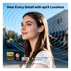 Słuchawki bezprzewodowe Earfun Air Pro 4+ ANC Dokanałowe Bluetooth 6.0 Funkcje AI Niebieski