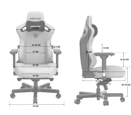 Fotel Anda Seat Kaiser 3 L Gamingowy do 150kg Tkanina Ciemnoszary