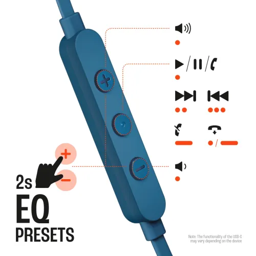 Słuchawki przewodowe JBL Tune 305C USB-C Douszne Niebieski