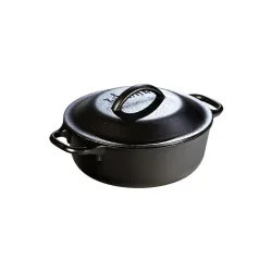 LODGE Dutch Oven 1,9 l czarny - garnek żeliwny z pokrywką