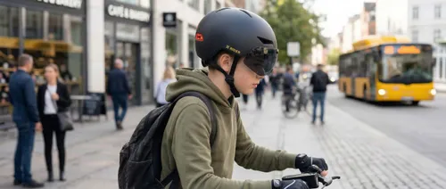 Kask XRIDER XRIH008M Inteligentny Czarny Miejski z lampką i kierunkowskazami (rozmiar M)