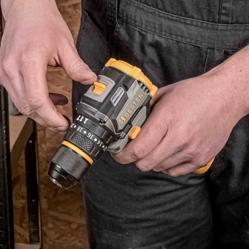 Wiertarko-wkrętarka udarowa BESTEN BE0002886 16,8V 50 Nm bezszczotkowa 2x 2.0Ah zestaw 70 akcesoriów