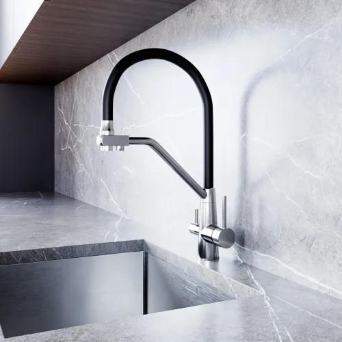 Bateria Globalo Olintio Black/Inox 1.1 Czarno-stalowy Stal szlachetna