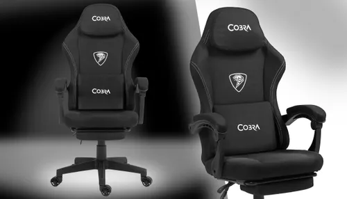 Fotel COBRA Player 5.0 CRF53BK Czarny + podnóżek