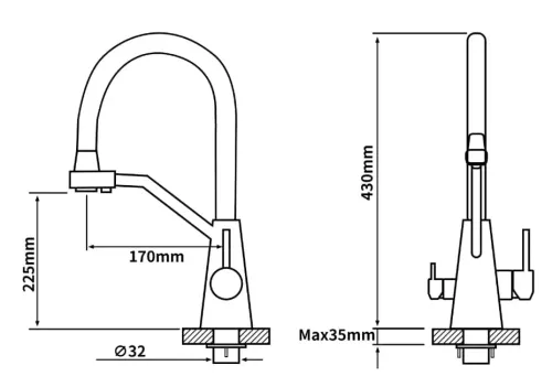 Bateria Globalo Olintio Black/Inox 1.1 Czarno-stalowy Stal szlachetna