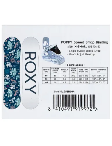 Zestaw snowboardowy Roxy Poppy Package (deska + wiązanie Poppy Speed Strap) - Długość (cm) - 80