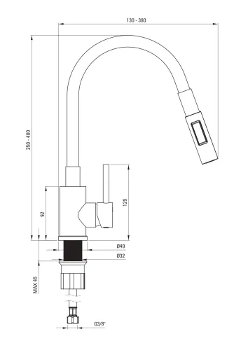 Bateria Deante Luno BOC_S740 Stal Szary