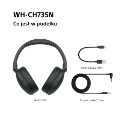 Słuchawki bezprzewodowe Sony WH-CH735N ANC Nauszne Bluetooth 6.0 Czarny
