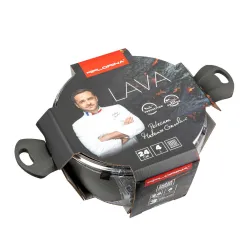 Garnek aluminiowy z pokrywką FLORINA LAVA GRAFITOWY 4,5 l