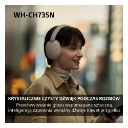 Słuchawki bezprzewodowe Sony WH-CH735N ANC Nauszne Bluetooth 6.0 Biały